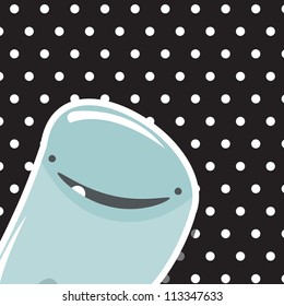 Monster happy birthday, or valentine's card with cute monster, vector