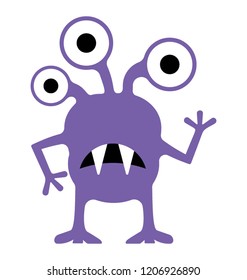 
Monster having horrible face, eyed alien 
