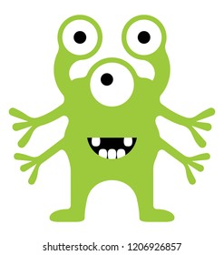 
Monster having horrible face, three eyed monster 
