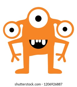 
Monster having horrible face, three eyed monster 
