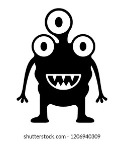 
Monster having horrible face, three eyed monster 
