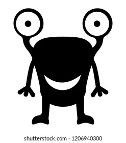 
Monster having two eyes, monster drawing 
