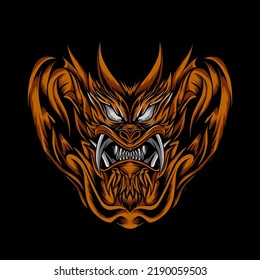 monster head illustration design vector
