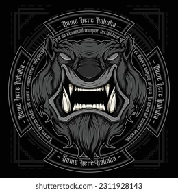 Maskottlogo für Monster-Kopfhaut, Vektorgrafik