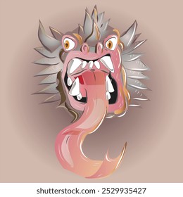 Monster Head Mask Vector Illustration
