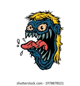 Monster head motorcycle illustration Band