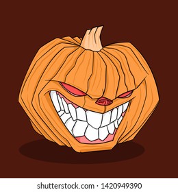 monster head pumpkins red eyes