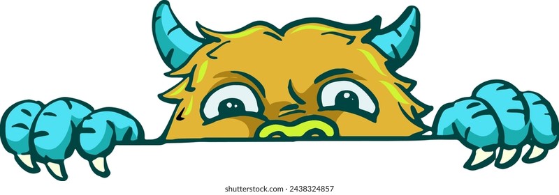 monster hide Mascot Vector illustration