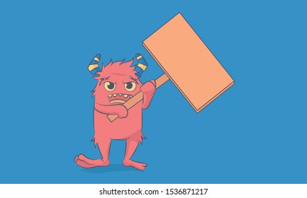 Monster is holding the board