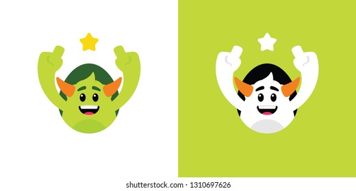 Monster with horns with a star
