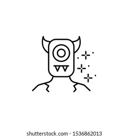 Monster, horror icon. Simple line, outline vector of horror icons for ui and ux, website or mobile application