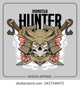 Monster Hunter Illustration T Shirt and Apparel Printing Design