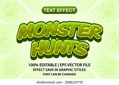 monster hunts 3d editable text effect