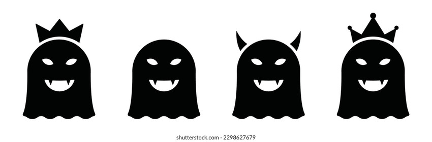 Monster icon. Devil icon. Ghost icon, vector illustration