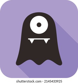 Monster icon, Halloween flat icon design vector illustration