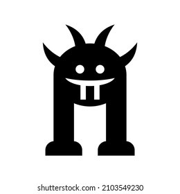 Monster icon isolated on white background