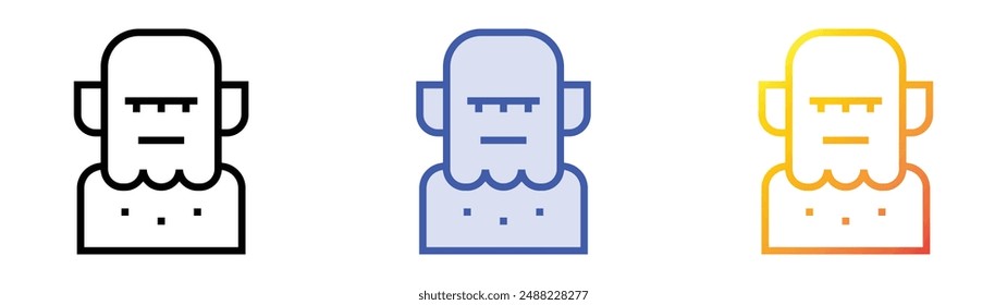 monster icon. Linear, Blue Fill and Gradient Style Design Isolated On White Background