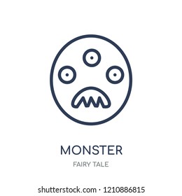 Monster icon. Monster linear symbol design from Fairy tale collection. Simple outline element vector illustration on white background.