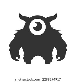 Monster icon logo design illustration