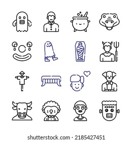monster Icon Set with line icons. Modern Thin Line Style. Suitable for Web and Mobile Icon. Vector illustration EPS 10.