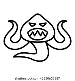 Monster icon in thin line style vector illustration graphic design