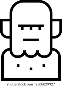 monster icon. Thin linear style design isolated on white background