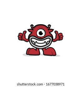 Monster icon vector . Vector set of cartoon monsters isolated. Design for print, party decoration, t-shirt, illustration, logo, emblem or sticker