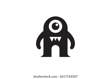 Monster icon vector silhouette illustration isolated white background