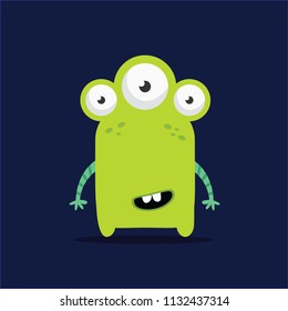 Monster illustration. Cute cartoon character design.