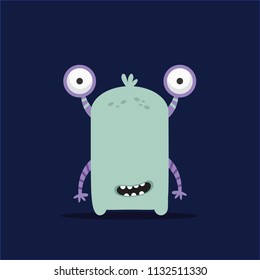 Monster illustration. Cute cartoon character design.