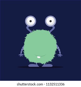 Monster illustration. Cute cartoon character design.