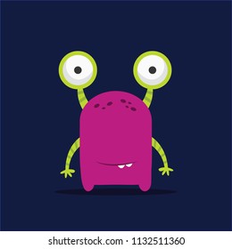Monster illustration. Cute cartoon character design.