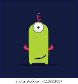 Monster illustration. Cute cartoon character design.