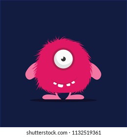 Monster illustration. Cute cartoon character design.