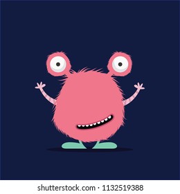 Monster illustration. Cute cartoon character design.