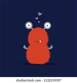 Monster illustration. Cute cartoon character design.
