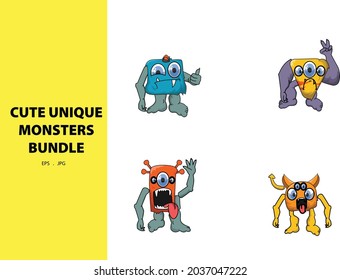 Monster illustration cute and unique