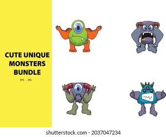 Monster illustration cute and unique