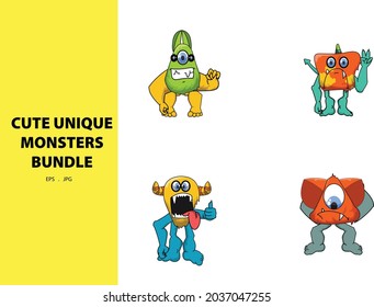 Monster illustration cute and unique