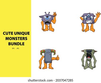 Monster illustration cute and unique