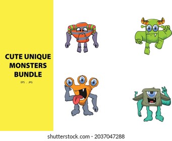 Monster illustration cute and unique