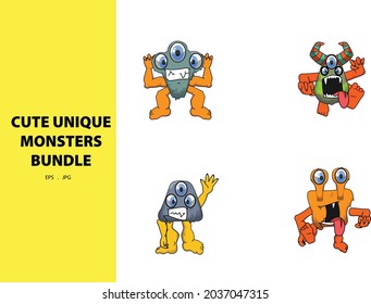 Monster illustration cute and unique