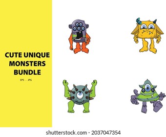 Monster illustration cute and unique