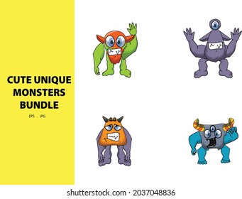 Monster illustration cute and unique