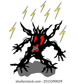 Monster illustration isolated in white background for display Halloween party 