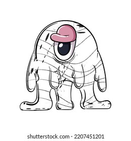 Monster illustration vector. Cartoon illustration. Hand drawn. Vector illustration.