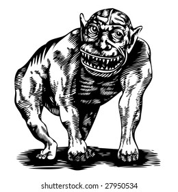 monster. ink style vector illustration. for CD cover or t-shirt design
