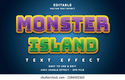 Monster Island Editable Text Effect With Modern And Simple Style, Usable For Logo Or Campaign Title