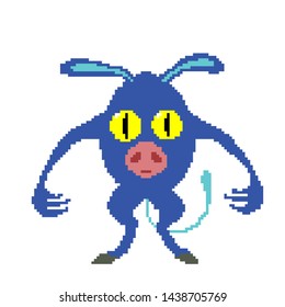 Monster. Isolated on white background. Vector illustration. Pixel art.