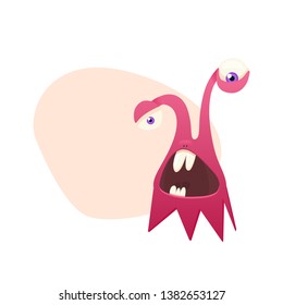 Monster isolated on white. Cartoon Monsters collection. Design for print, party decoration, t-shirt, illustration, logo, emblem or sticker. Vector illustration.